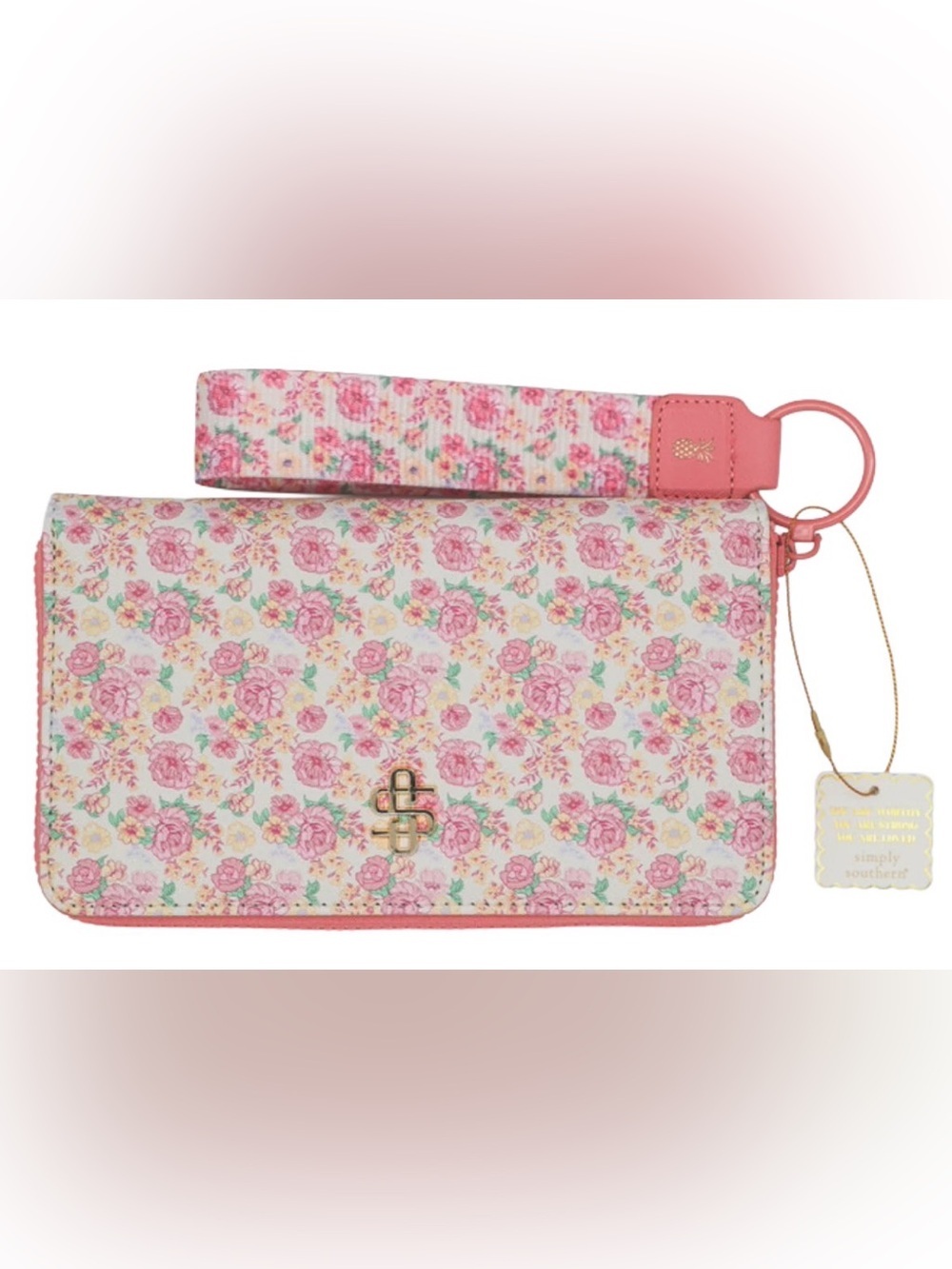 Simply Southern Floral Pink Phone Wristlet NWT